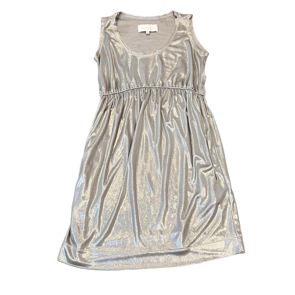 ERYN BRINIE COLLECTION Liquid silver dress size small elastic waist pockets